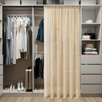 Tollpiz Sheer Curtain Closet Linen Textured Curtain Sheers Doorway Light - Image 3