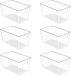 Vtopmart 6 PCS Clear Plastic Storage Bins, Pantry Organizer Containers by Vtopmart