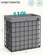 SONGMICS 29 Gal. Laundry Basket, Laundry Hamper, Collapsible Clothes Hamper - Image 5
