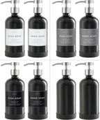 16oz Glass Soap Dispenser with Stainless Steel Pump, 21 Waterproof Labels - Image 5