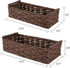 OIAHOMY Toilet Paper Baskets Handmade Paper Rope Decorative Wicker Storage Tank - Image 3
