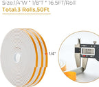 50 Feet Weather Stripping Door Seal, 1/4" Wide X 1/8" Thick Door Seal Strip - Image 3