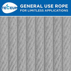 TECEUM Cotton Rope 3/16” – 50 FT – Strong All-Purpose Braided Rope – Natural - Image 9