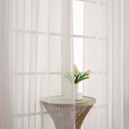 Chyhomenyc Ivory Sheer Curtains 78 Inches Long 2 Panels Set - Image 2