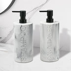 Marble Resin 2 Piece Shampoo and Conditioner Dispenser Set, Luxurious - Image 4