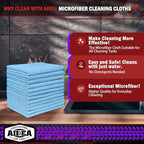 AIDEA Microfiber Cleaning Cloth Blue, Shop Rags, Microfiber Towels - Image 2