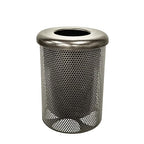 COATEDOUTDOORFURNITURE 32-Gallon Heavy-Duty Punched Steel Round Trash Receptacle by CoatedOutdoorFurniture