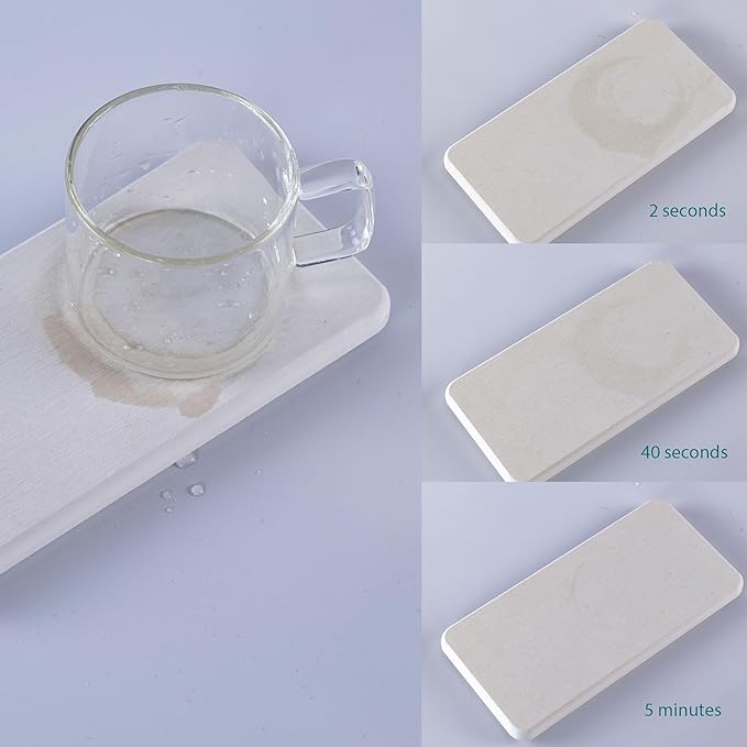 Set of 4 Water Absorbent Diatomite Coasters, Diatomaceous Earth Kitchen Soap - Image 6