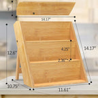 Bamboo Spice Rack Organizer for Kitchen Counter, 3 Tier Foldable Spice Shelf - Image 10