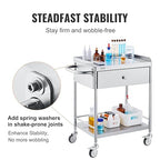 VEVOR Medical Cart, 2-Layer Stainless Steel Cart 220 lbs Weight Capacity - Image 5