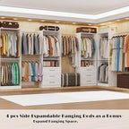 Closet System with 4 Sets, 8FT Closet Organizer Systems with 6 Wooden Drawers & - Image 3
