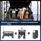 Moon Lence Collapsible Folding Wagon Cart Heavy Duty Folding Garden Portable - Image 6