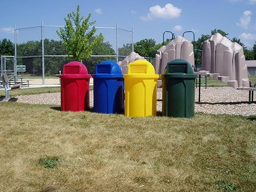 42 Gallon Round 100% Recycled Plastic Heavy-Duty Commercial Outdoor and Indoor - Image 3