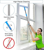 Window Squeegee Cleaner with 4 Stainless Steel Extension Poles, Long Reach to - Image 3
