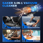 Saker Car Vacuum Portable Cordless 20000Pa Suction Power 4 in 1 Handheld - Image 3