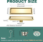 uxcell Rectangular Shower Drain, Brushed 304 Stainless Steel Odor-Proof Floor - Image 2