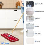 24 Inch Red Commercial Dust Mop & Floor Sweeper – Wood Handle Floor Mop - Image 5