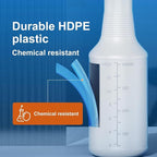 Veco Spray Bottle with Measurements and Adjustable Nozzle, HDPE Plastic Spray - Image 4