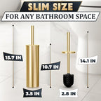 Gold Toilet Brush and Holder Set - Image 2