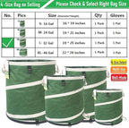 32-Gallon Collapsible Trash Can Hard-Shell Bottom Yard Garden Bag - Image 9