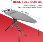 Extra Wide Full Size Ironing Board 57" L X18 W, Foldable Adjustable Iron Board - Image 3