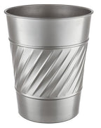 Monarch Abode Pewter Handcrafted Wave Embossed Metal Wastebasket by MonarchAbode