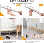 Broom and Dustpan Set with Long Handle, Light Weight Stainless Steel Poles - Image 6