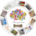 DurReus Tiny Clothes Pins Colorful Hang Up Photographs Drawings Party Clips - Image 5