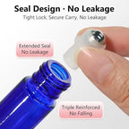 KEYWING 54 Pack Blue Essential Oil Roller Bottles – 10ml Glass Roll-On Bottles - Image 4