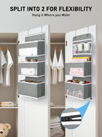 Yecaye 6-Tier Over the Door Storage Organizer, Flexible 1 Split into 2 - Image 2