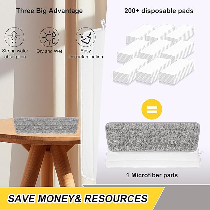 16.5 Inch Reusable Mop Pads Microfiber Spray Mop Replacement Heads - Image 7