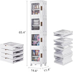VECELO 4-Tier Tall Narrow Storage Cabinet - Image 2