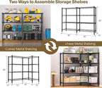 Himimi 4-Tier Heavy Duty Metal Storage Rack, 1200LBS Adjustable Wire Shelving - Image 5