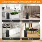 BEAMNOVA Commercial Trash Can 16.5 Gal Open Top Black Outdoor Indoor Garbage - Image 7