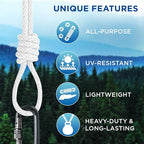 TECEUM Cotton Rope 3/16” – 100 FT – Strong All-Purpose Braided Rope – Natural - Image 4