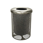 COATEDOUTDOORFURNITURE 32-Gallon Heavy-Duty Expanded Metal Round Trash by CoatedOutdoorFurniture