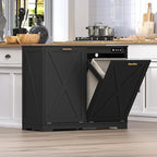 Tilt Out Trash Can Cabinet for 2 Bins, Hidden Recycle Garbage Bin Enclosure - Image 6