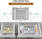 Extra Large Expandable Silverware Organizer, BPA-Free Food-Safe Cutlery - Image 3