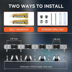ZONGOOL 4 Racks and 5 Hooks Broom Holder Wall Mount Mop Hanger Wall Mounted Mop - Image 5