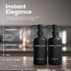 Black Glass Soap and Lotion Dispenser Set by Brighter Barns - Image 2