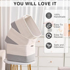 Storage Baskets for Organizing Shelves, Woven Cotton Rope Bins for Baby Nursery - Image 5