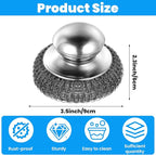 4 Pcs Steel Wool Scrubber with Handle Heavy Duty Metal Pot Scrubber Brush 16 - Image 2