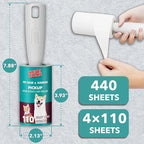 MEIQIHOME Lint Rollers for Pet Hair Extra Sticky, 440 Sheets Value Set Lint - Image 6