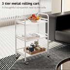HDANI 3 Tier Rolling Cart Shelves, Heavy Duty Multifunctional Metal - Image 3