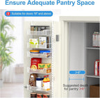 12.3" W Narrow Over the Door Pantry Organizer, 8-Tier Over the Door Organizer - Image 5