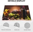 Red Wine Grape Vintage Wooden sunflower Microfiber Absorbent Reversible Dish - Image 4