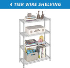 4-Shelf Adjustable Metal Shelf Wire Shelving Unit Storage Rack Display Shelf - Image 5