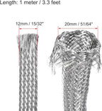 uxcell 3.3Ft - 15/32 Inch 304 Stainless Steel Sleeving Expandable Hose Cover - Image 2