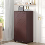 VECELO Tilt Out Kitchen Trash Bin Cabinet, Dog Proof Garbage Can - Image 3