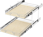 ROOMTEC 2 Tier Individual Pull Out Cabinet Organizer 22½"W x 21½"D, Slide Out by ROOMTEC
